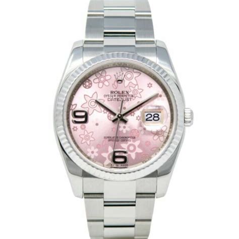 rolex rosa zifferblatt mit blumen